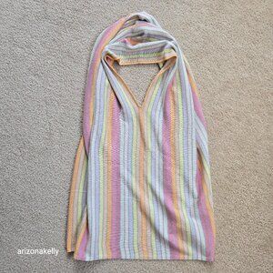 GAP Silk Knit Striped Balaclava Scarf Wrap